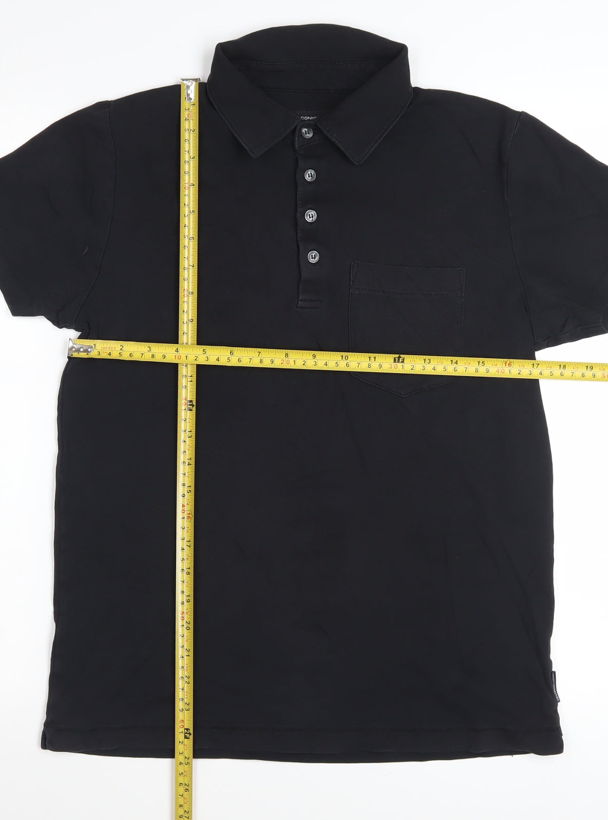 French Connection Men's Black Cotton Short Sleeve Polo M