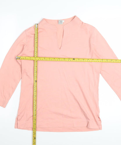 Peruvian Connection Women Pink Tunic Blouse 3/4 Sleeve 100% Cotton S