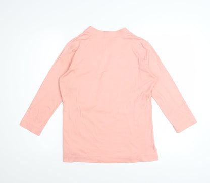 Peruvian Connection Women Pink Tunic Blouse 3/4 Sleeve 100% Cotton S