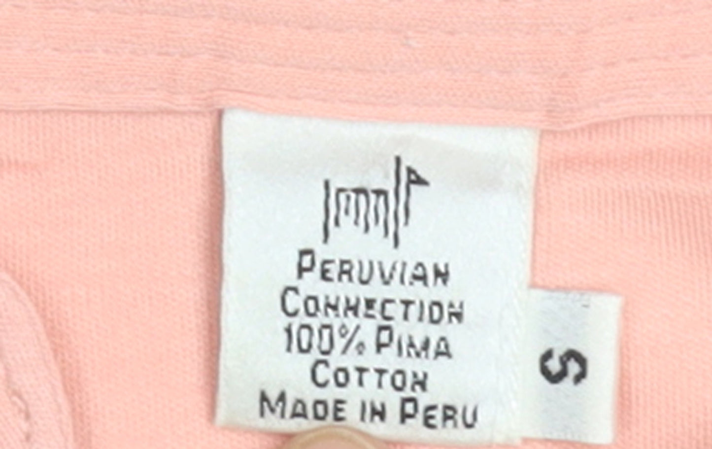 Peruvian Connection Women Pink Tunic Blouse 3/4 Sleeve 100% Cotton S