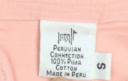 Peruvian Connection Women Pink Tunic Blouse 3/4 Sleeve 100% Cotton S