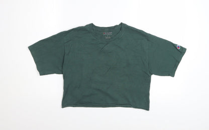 Champion Women's Green Cropped T-Shirt Size S Casual Jersey