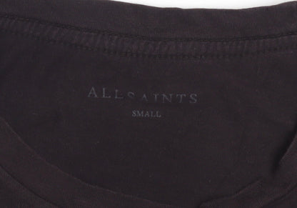 AllSaints Men's Black Slim Fit Crew Neck Cotton T-Shirt Size S