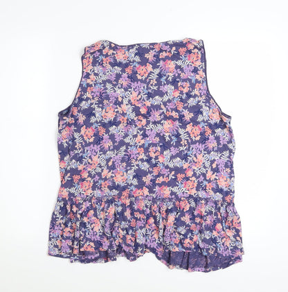 Marks and Spencer Per Una Women’s Multicoloured Floral Sleeveless Tunic Blouse Size 18