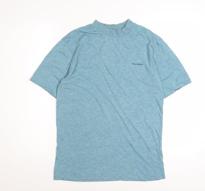 Collusion Women's Blue Basic Short Sleeve T-Shirt Size 2XS