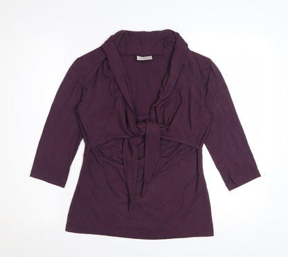 Kettlewell Womens Purple Wrap Blouse 3/4 Sleeve M Viscose Top