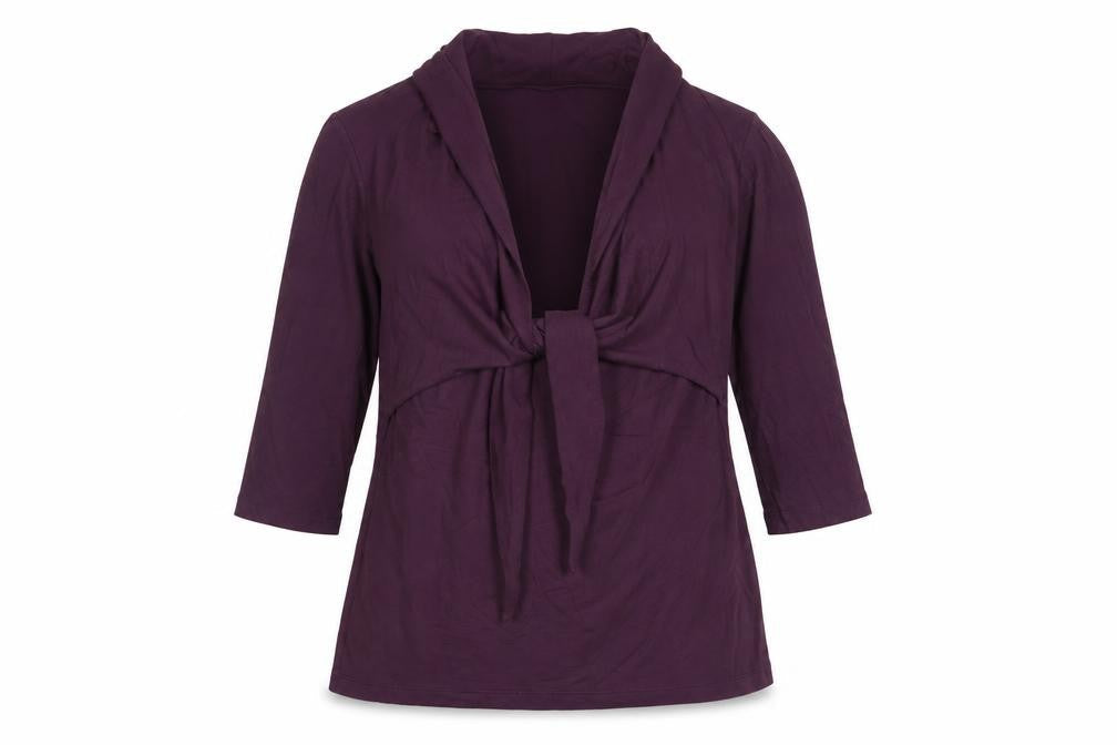 Kettlewell Womens Purple Wrap Blouse 3/4 Sleeve M Viscose Top