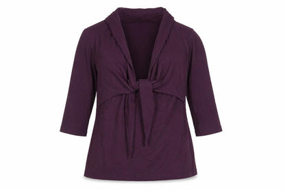 Kettlewell Womens Purple Wrap Blouse 3/4 Sleeve M Viscose Top