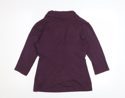 Kettlewell Womens Purple Wrap Blouse 3/4 Sleeve M Viscose Top