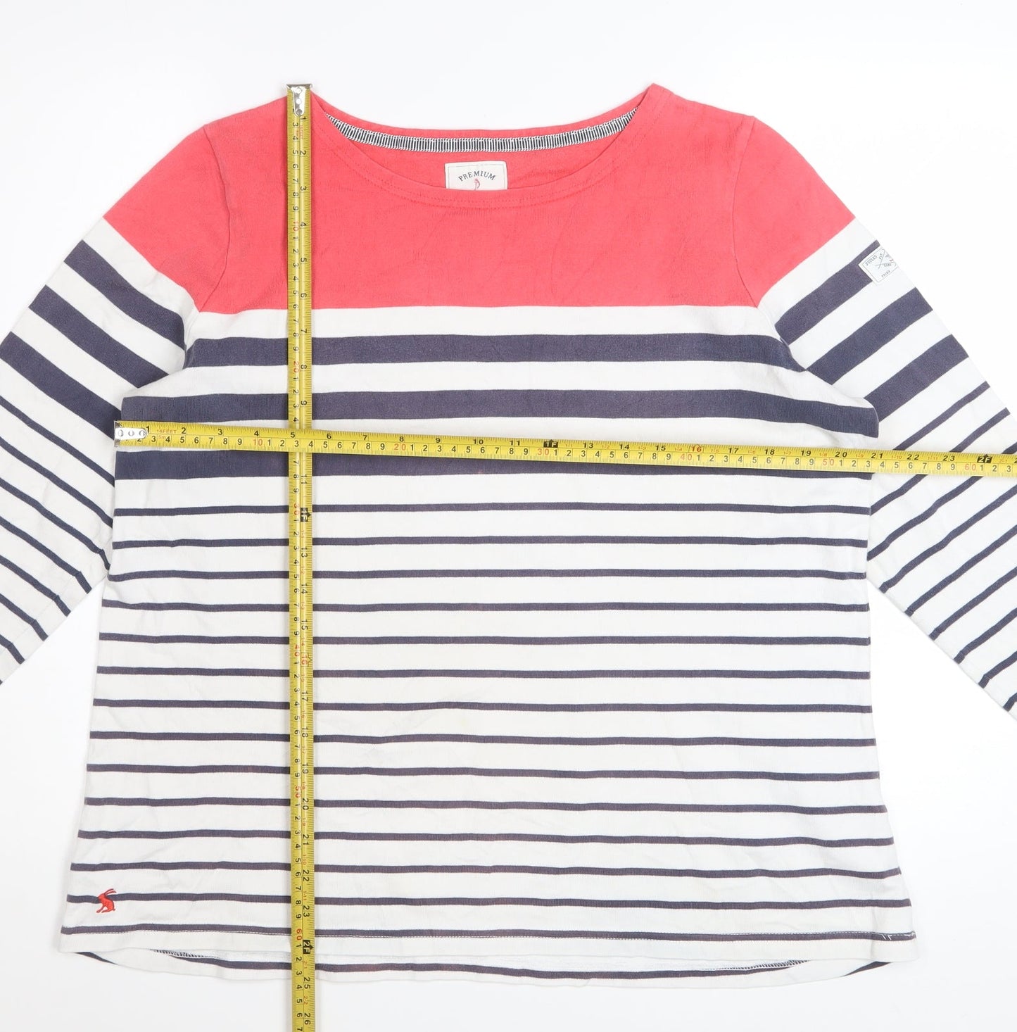 Joules Womens Multicoloured Striped Long Sleeve Cotton T-Shirt Size 18