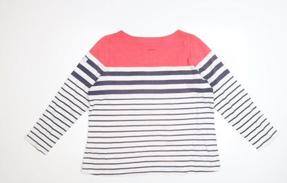Joules Womens Multicoloured Striped Long Sleeve Cotton T-Shirt Size 18