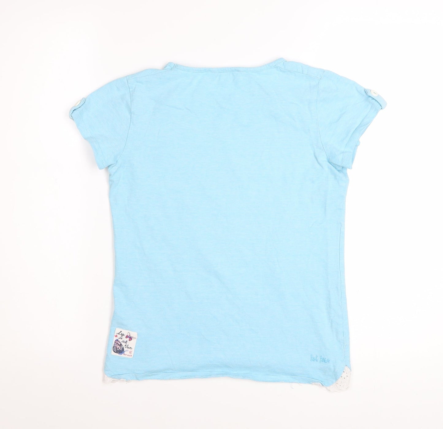 Fat Face Girls Blue 10-11 Years Seahorse Graphic Cotton T-Shirt