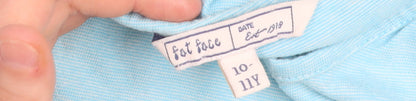 Fat Face Girls Blue 10-11 Years Seahorse Graphic Cotton T-Shirt