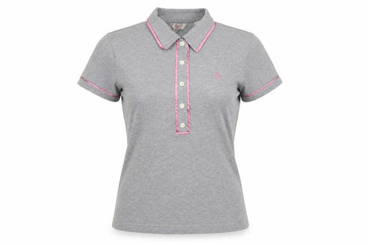 Original Penguin Women's Grey Polo Shirt Small Short Sleeve Cotton