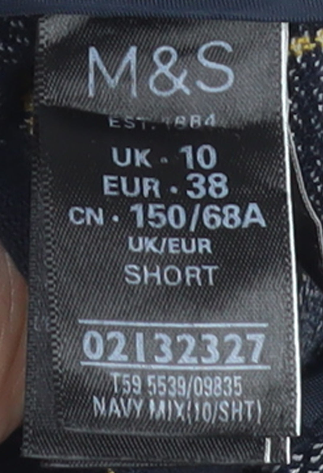 Marks and Spencer Women Blue Plaid Trousers Size 10 Straight Leg