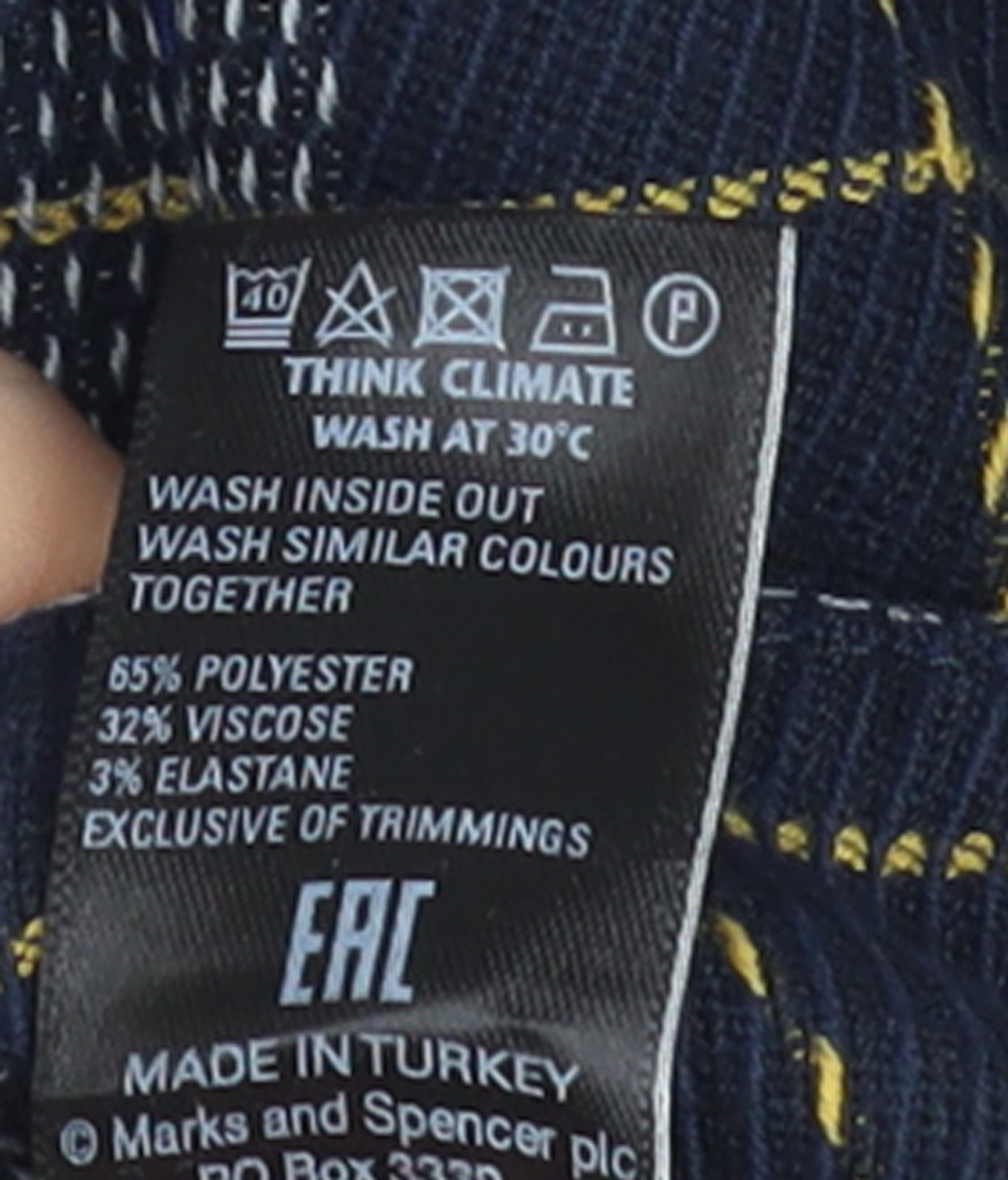 Marks and Spencer Women Blue Plaid Trousers Size 10 Straight Leg