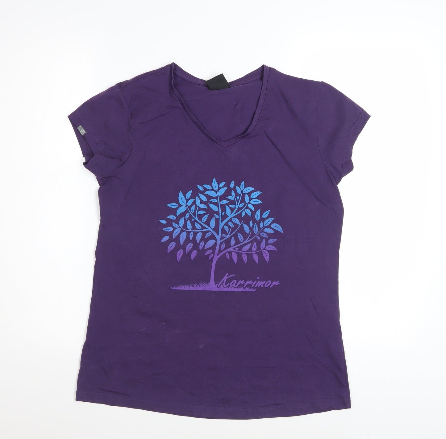 Karrimor Women's Purple V-Neck Short Sleeve Cotton T-Shirt Size 14