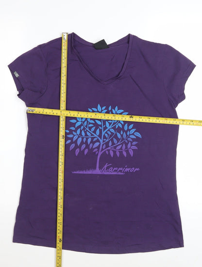 Karrimor Women's Purple V-Neck Short Sleeve Cotton T-Shirt Size 14