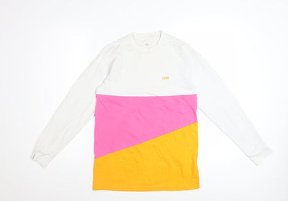 Vans Women's Multicoloured Long Sleeve Cotton Colourblock T-Shirt Size S