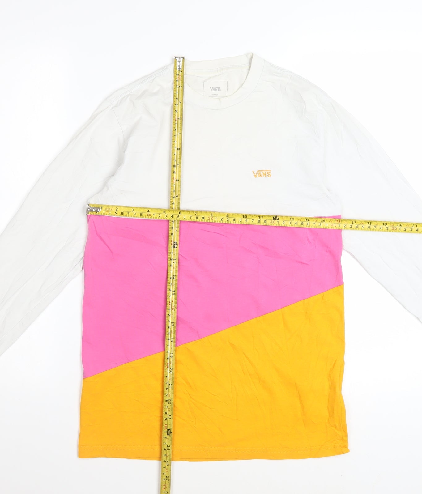 Vans Women's Multicoloured Long Sleeve Cotton Colourblock T-Shirt Size S