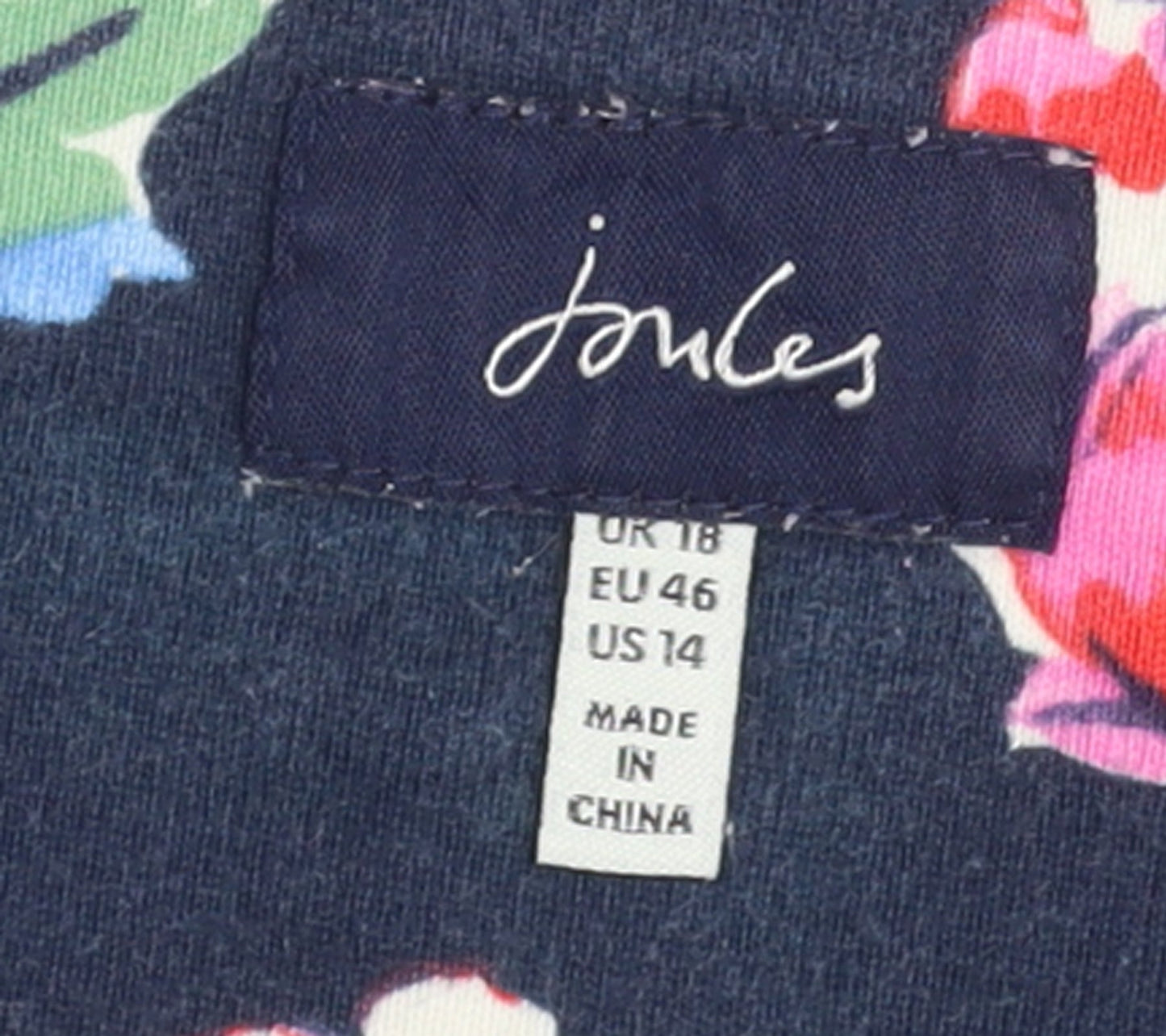Joules Women’s Multicoloured Floral Stripe Long Sleeve Cotton Top Size 18