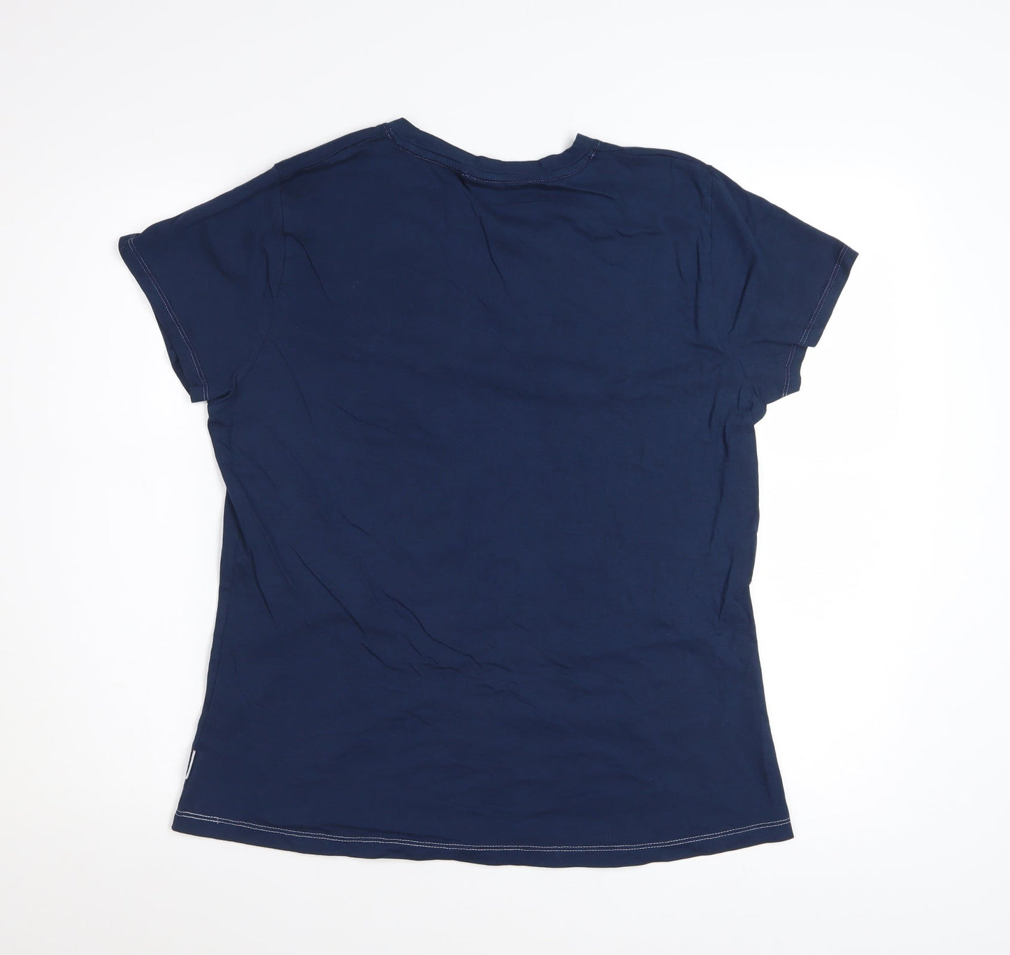 Lee Cooper Women's Blue Crew Neck Short Sleeve Cotton T-Shirt Size 18