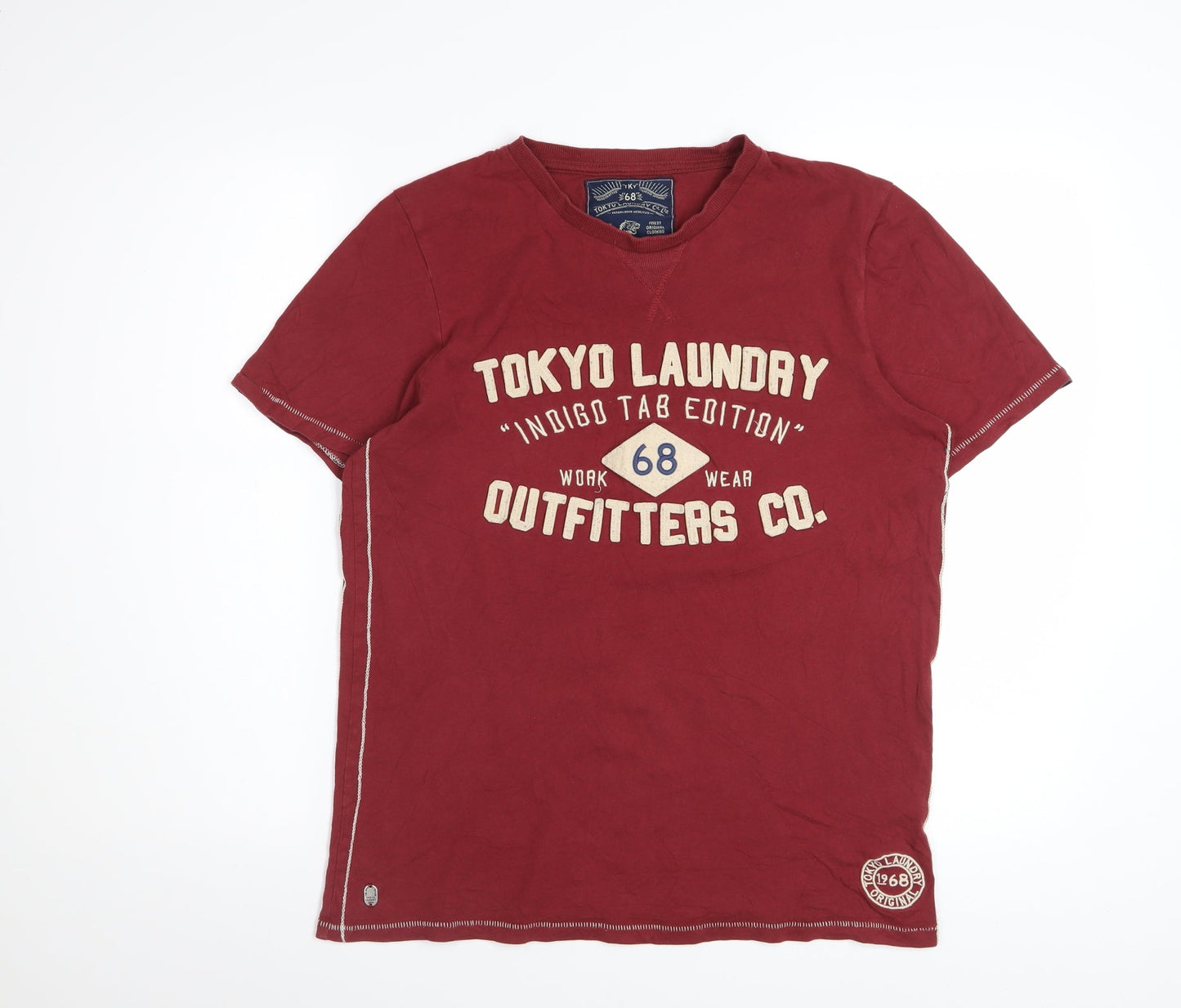 Tokyo Laundry Men's Red Graphic Regular Fit Cotton T-Shirt Size M