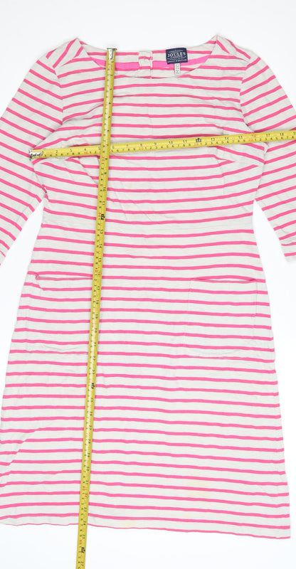Joules Women’s Pink Striped Cotton Shift Dress Size 12