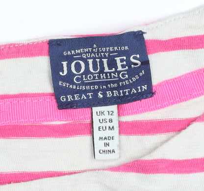 Joules Women’s Pink Striped Cotton Shift Dress Size 12