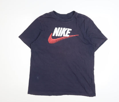 Nike Men's Blue Graphic Logo Sports T-Shirt Size M