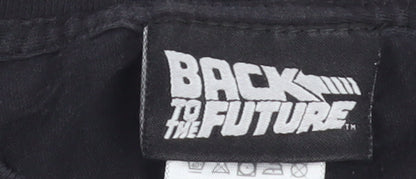 Back to the Future Women's Black Graphic T-Shirt Size S