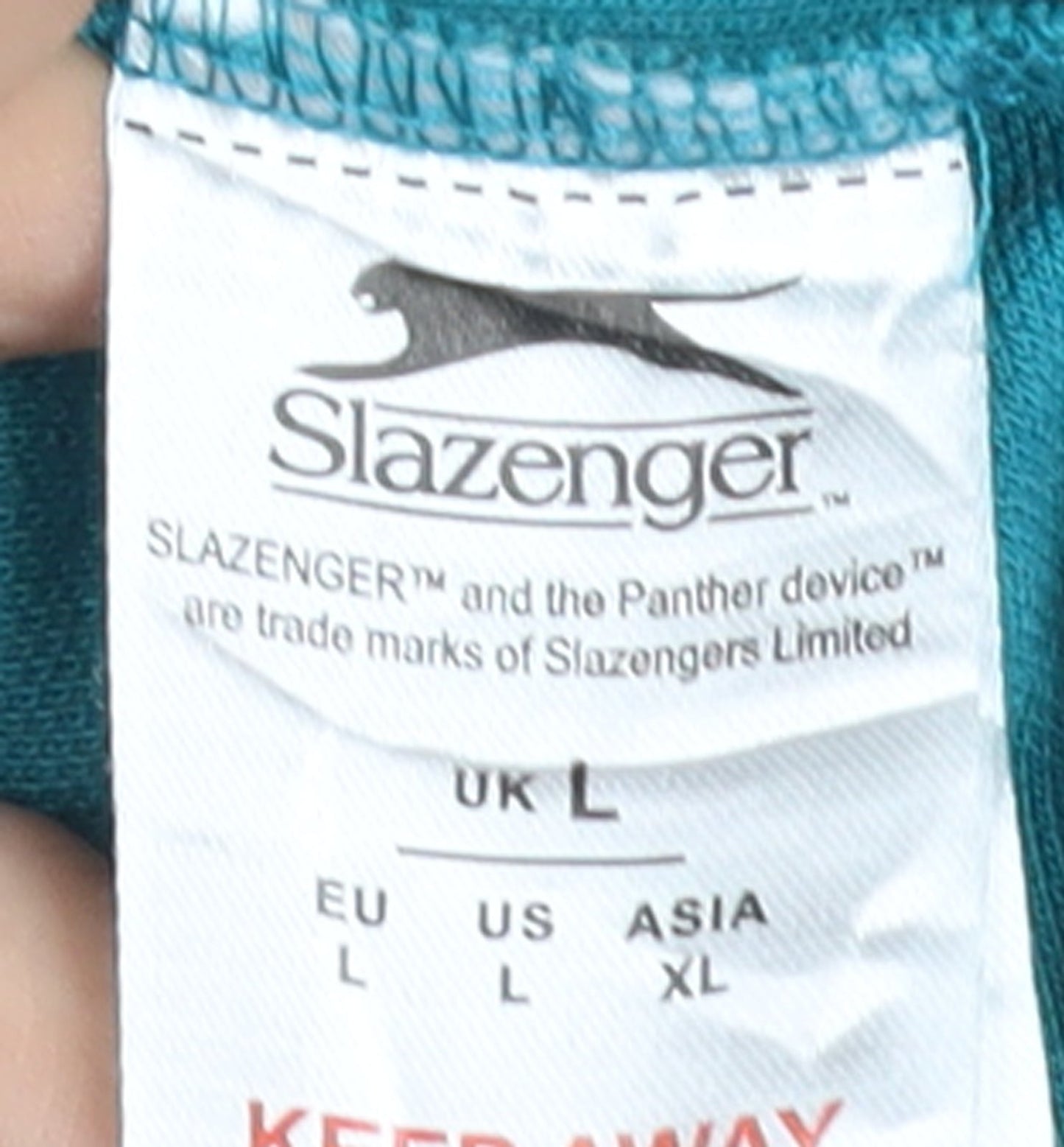 Slazenger Men's Teal Short Sleeve Polo Shirt Size L Polyester Cotton Blend