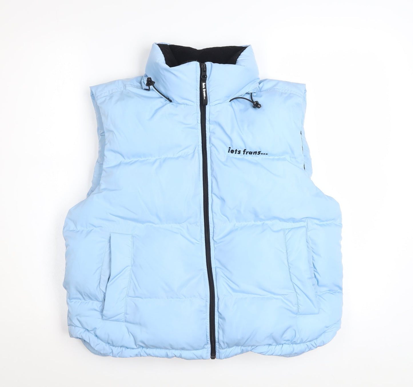 iets frans Women Blue Puffer Waistcoat Gilet M Polyester Zip