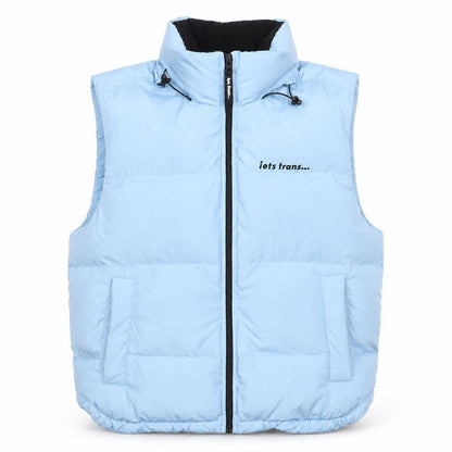 iets frans Women Blue Puffer Waistcoat Gilet M Polyester Zip