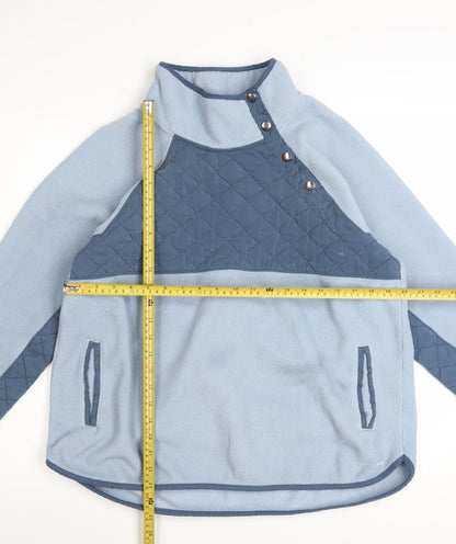 Abercrombie & Fitch Women Blue Quilted Fleece Pullover Sweatshirt L