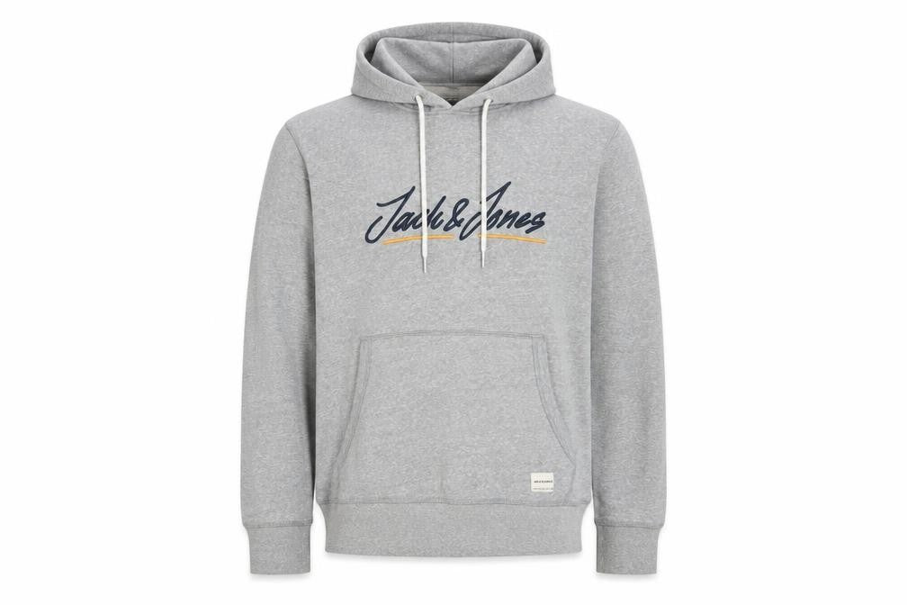 Jack & Jones Mens Grey XL Pullover Hoodie Sweatshirt