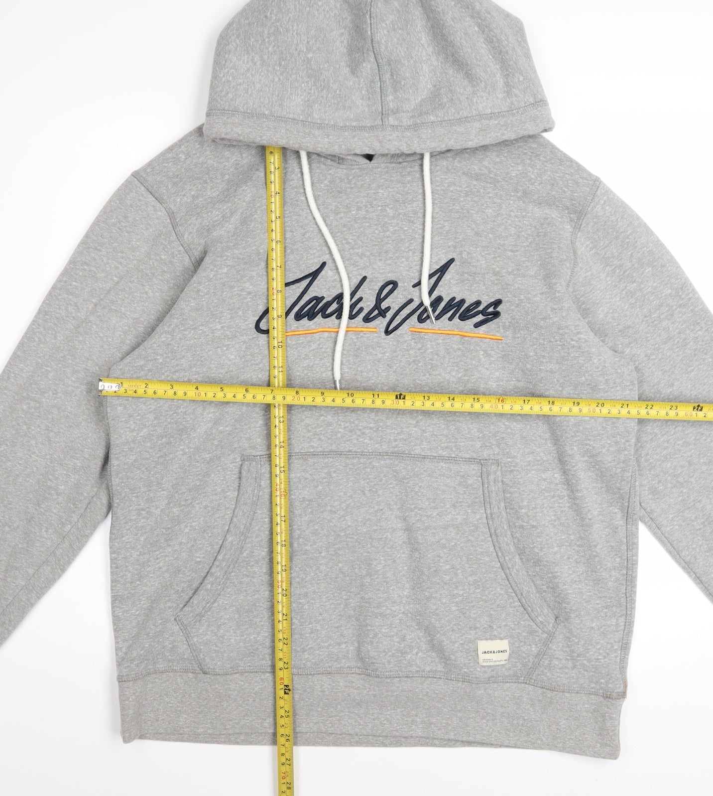 Jack & Jones Mens Grey XL Pullover Hoodie Sweatshirt
