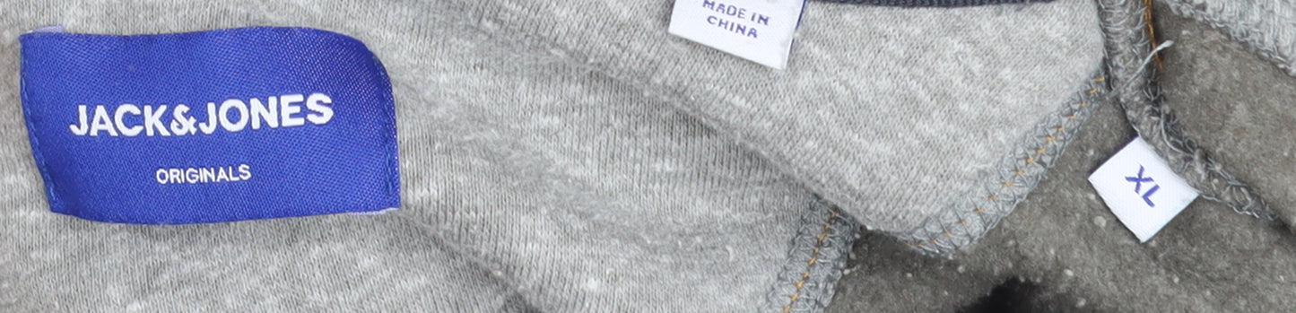 Jack & Jones Mens Grey XL Pullover Hoodie Sweatshirt
