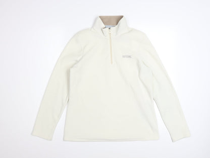 Regatta Women Ivory 1/4 Zip Fleece Pullover UK 12 Outdoor Sweatshirt