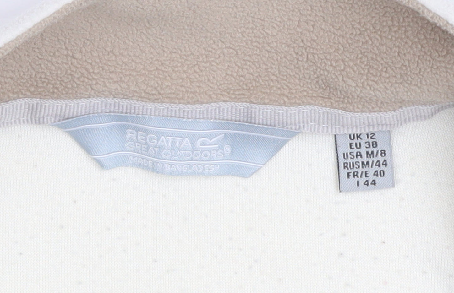 Regatta Women Ivory 1/4 Zip Fleece Pullover UK 12 Outdoor Sweatshirt