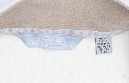Regatta Women Ivory 1/4 Zip Fleece Pullover UK 12 Outdoor Sweatshirt