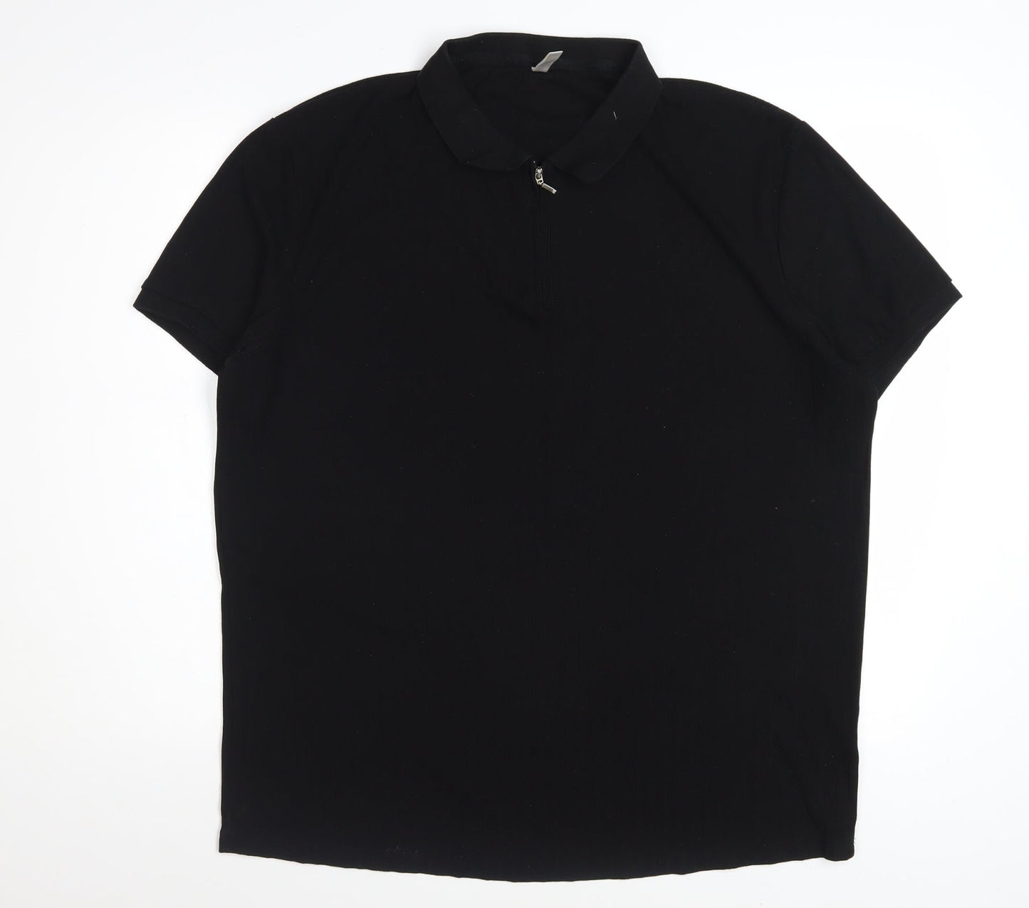 Sailwind Men's Black Short Sleeve Zip Polo Shirt Size L