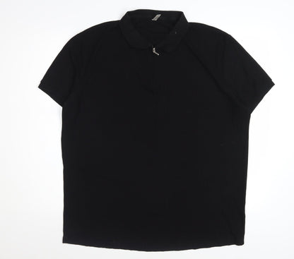 Sailwind Men's Black Short Sleeve Zip Polo Shirt Size L