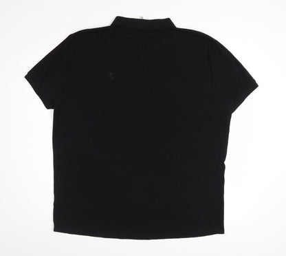 Sailwind Men's Black Short Sleeve Zip Polo Shirt Size L