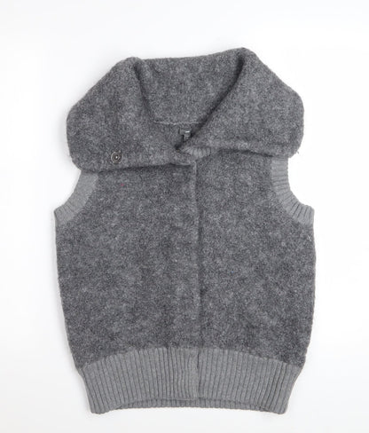 Gap Womens Grey Wool Blend Collared Sleeveless Vest Jumper Size M