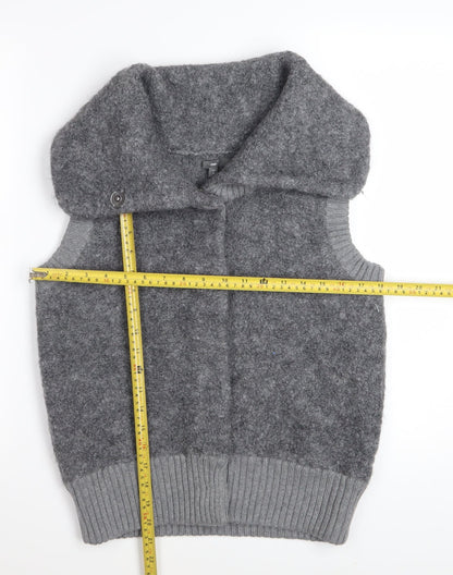 Gap Womens Grey Wool Blend Collared Sleeveless Vest Jumper Size M