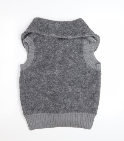 Gap Womens Grey Wool Blend Collared Sleeveless Vest Jumper Size M