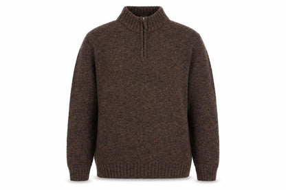 World Republic Men's Brown Wool 1/4 Zip Jumper Size L