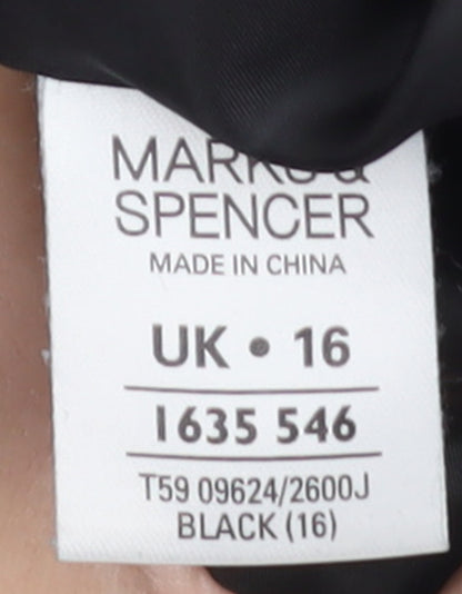 Marks and Spencer Women's Black Size 16 Tailored Blazer Jacket