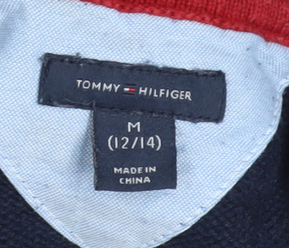 Tommy Hilfiger Boys Blue 12-14 Years Cotton 1/4 Zip High Neck Jumper